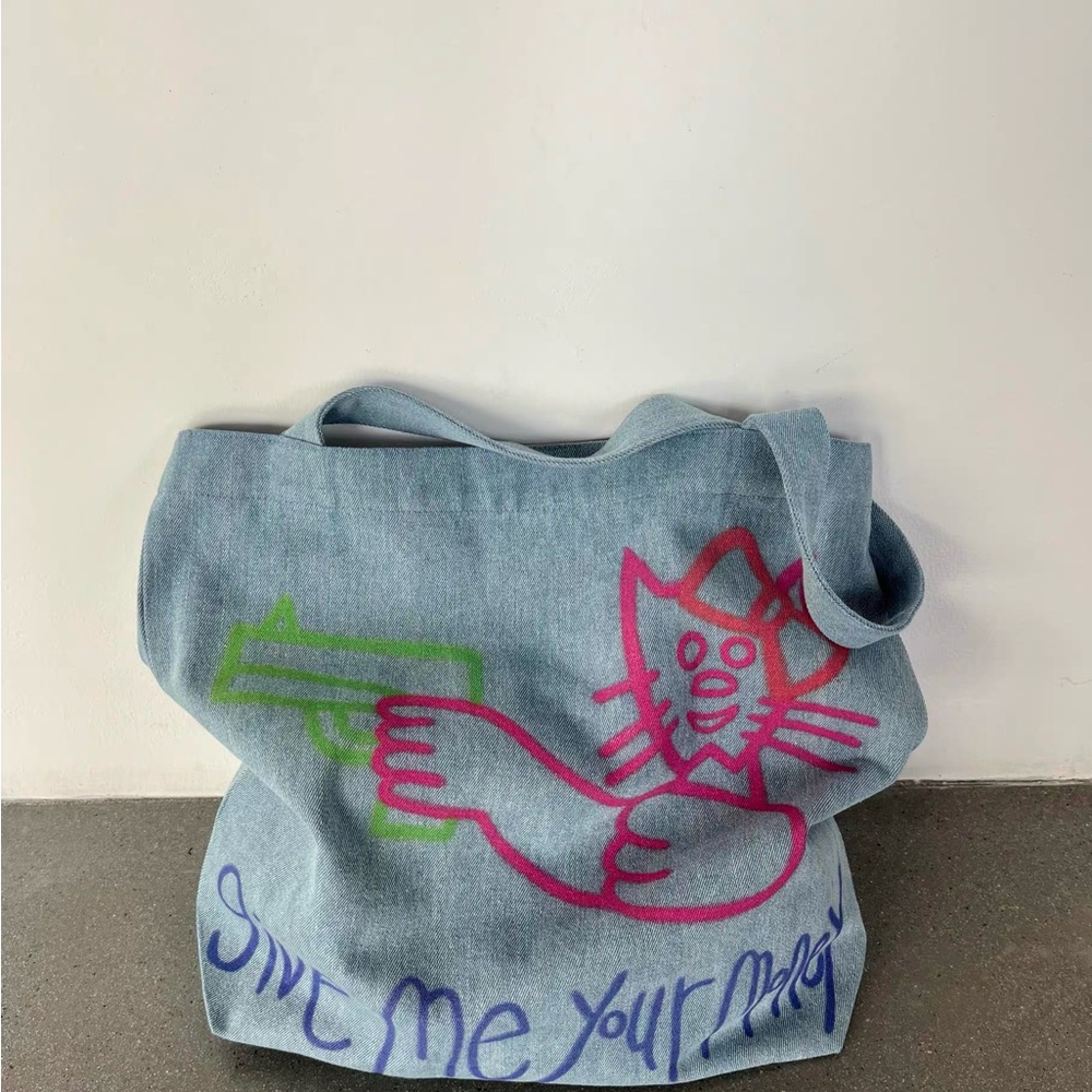 Blue Graphic Tote Bag